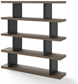 Libreria marrone-nera in noce 163x172 cm Step - TemaHome