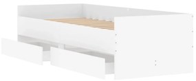 Giroletto con cassetti bianco 100x200 cm
