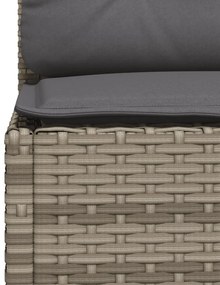 Set divano da giardino 8 pz con cuscini grigio in polyrattan