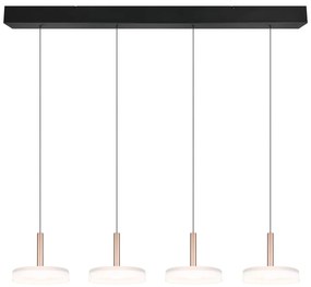 Lampadario a LED dimmerabile in nero-bianco-oro con paralume in vetro Celeste - Trio