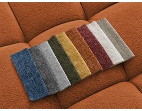 Divano angolare color terracotta allungabile e con contenitore (penisola a sinistra/a L) con rivestimento in ciniglia Everest – Bobochic Paris