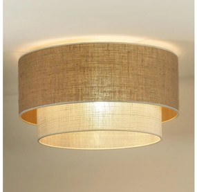 Duolla - Plafoniera YUTE BOHO 1xE27/15W/230V diametro 45 cm marrone/color crema