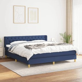 Giroletto A Molle Con Materasso Blu 160x200 Cm İn Tessuto /