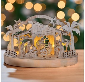 Solight 1v275 - Decorazione natalizia LED LED/2xAA/bianco caldo presepe