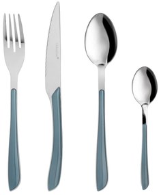 Set 24 posate acciaio manico grigio Afrodite