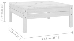 Set Salotto da Giardino 10 pz in Legno Massello di Pino Bianco