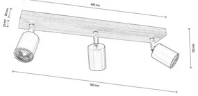 Spot-Light DO2910351 - Faretto da binario MANARA  3xGU10/5W/230V pino