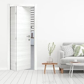 Porta pieghevole a libro asimmetrica Rail olmo bianco L 80 x H 210 cm sinistra