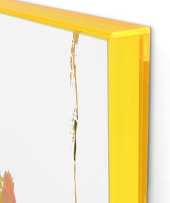 Quadro con elementi dipinti a mano 102x102 cm Confidential Yellow - Malerifabrikken