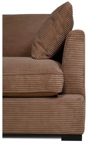 Divano in velluto a coste marrone chiaro 132 cm Mobby - Scandic