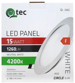 Lampada LED da incasso QTEC LED/15W/230V 4200K