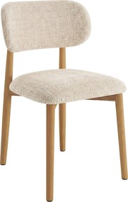 ALMO Beige (tessuto Juto 4) / telaio in rovere laccato - SEDIA IN LEGNO PER SOGGIORNO SALA DA PRANZO CUCINA RETRO