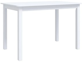 Tavolo da pranzo bianco 114x71x75cm in legno massello di hevea
