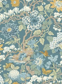GP & J Baker Tapete Little Magnolia - Denim/ Ochre
