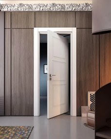Porta interna rototraslante Belfast in legno colore bianco, L 70 x H 210 cm, apertura a destra