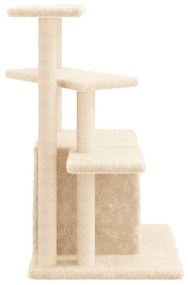 Albero per gatti con tiragraffi in sisal crema 83,5 cm