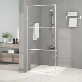 Parete Doccia Walk İn Argento 90x195 Cm Vetro Trasparente Esg /