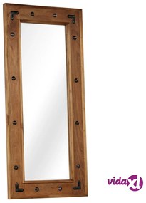 vidaXL Specchio in Legno Massello di Acacia 50x110 cm