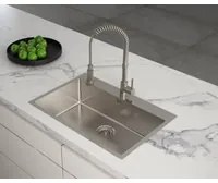 Lavello EVHOC serie DEUS M 75X51 cm vasca unica sopratop acciaio inox AISI 304 18/10