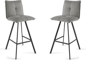 Sgabello cucina tessuto Grigio Chiaro - bar SILA 2 sgabelli