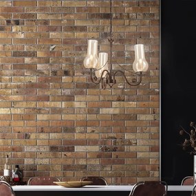 Brilagi - LED Lampadario a sospensione con catena COTTAGE 3xE14/40W/230V marrone