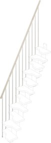 Balaustra in kit IRIS Bria 11GR in legno bianco, corrimano in legno bianco, L 120 cm fissaggio a parete