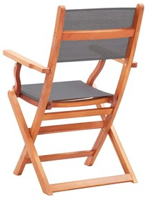 Sedie da giardino pieghevoli 2 pz grigio eucalipto e textilene