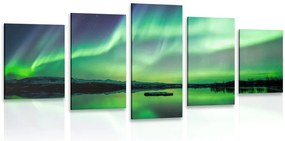 Quadri 5 pezzi – Aurora boreale