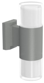 Applique Cilindrica Bidirezionale Grigia IP54 con 2 basi GU10