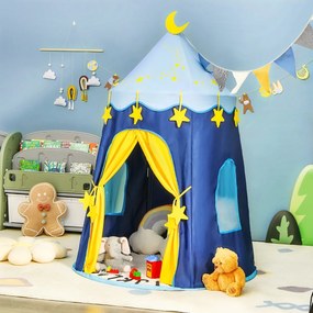 Costway Tenda da gioco per bambini per interno e esterno, Tenda casetta portatile con borsa da trasporto 108cmx158cm Blu/Rosa