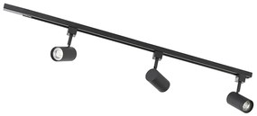 Sistema a binario moderno monofase con 3 faretti neri - Jeana