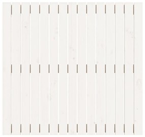 Testiera da parete bianca 95,5x3x90cm in legno massello di pino