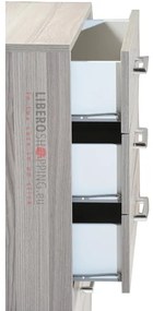 Cassettiera in legno con 6 cassetti 81x118h cm Larice Grigio