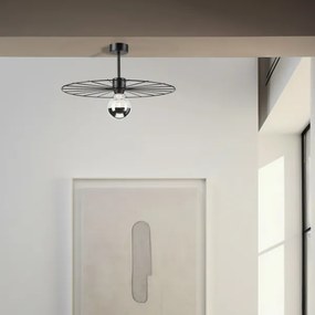 Lampadario a sospensione con supporto rigido MONTANA 1xE27/15W/230V diametro 45 cm nero