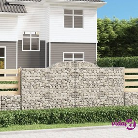 vidaXL Cesti Gabbioni ad Arco 9 pz 300x50x140/160 cm Ferro Zincato