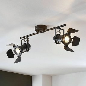 Lindby plafoniera Tilen, a 2 luci, nero, metallo, 26 cm