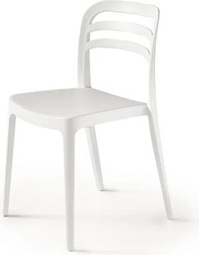 Sedia da giardino in polipropilene impilabile - DJANGO BIANCO 2 pezzi