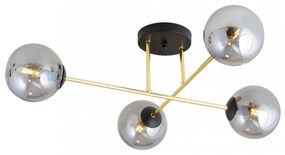Lampadario da Soffitto MAGNUM 4 in Acciaio e Vetro 4xE14 Colore del corpo Nero e Grafite