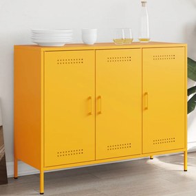 Credenza giallo senape 100,5x39x79 cm acciaio laminato a freddo