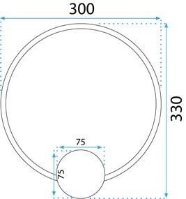 Lampada da parete LED APP1383-CW BLACK 30cm