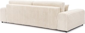 Divano color crema allungabile/con contenitore con rivestimento in velluto a coste 260 cm Justin – Ropez