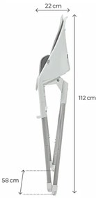 KINDERKRAFT - Sedia da pranzo per bambini 2in1 DINNLY grigio