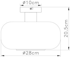 Globo 15566D - Lampadario a plafone GIUSEPPE 1xE27/40W/230V diametro 28 cm grigio