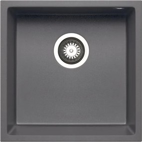 Lavello integrato 1 vasca in granito grigio PYRAMIS Tetragon L 40 x L 40 cm