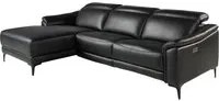 Divano relax con chaise longue sinistra in pelle 272 x 168 x 96 cm colore nero