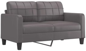 Set di divani 2 pz con cuscini grigio in similpelle