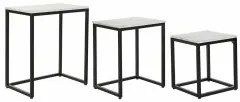 Set di 3 tavoli DKD Home Decor Bianco Nero 50 x 35 x 60,5 cm