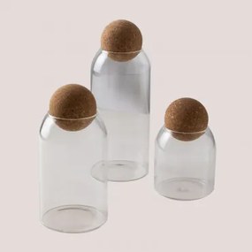 Set di 3 vasetti in vetro (Ø9 cm) Olne Trasparente - Sklum