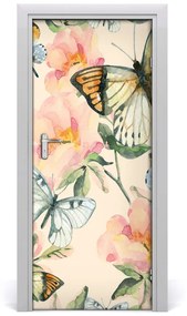Rivestimento Per Porta Rose e farfalle 75x205 cm