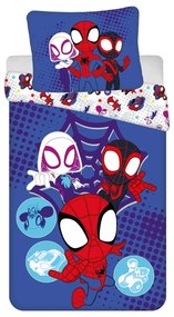 Set copripiumino e federa da bambini blu in cotone per letto singolo 140x200 cm Spidey – Jerry Fabrics